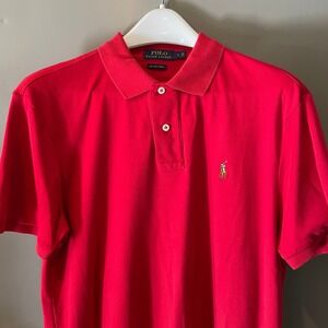 Polo Ralph Lauren Mens Pima Soft Touch Polo Shirt Red Large Short Sleeve Pony
